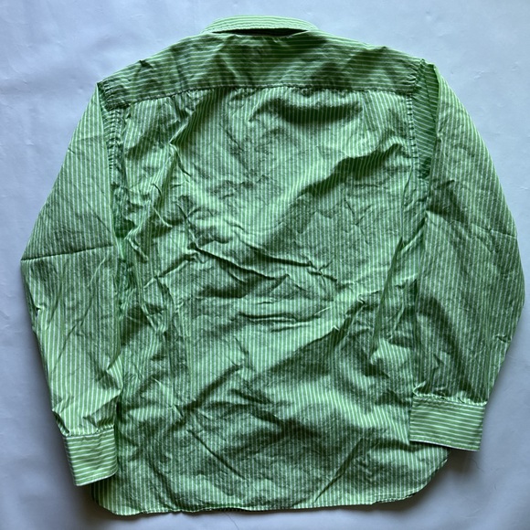 J Crew Vintage y2k 2000’s Green and White striped long sleeve button up - Picture 2 of 3